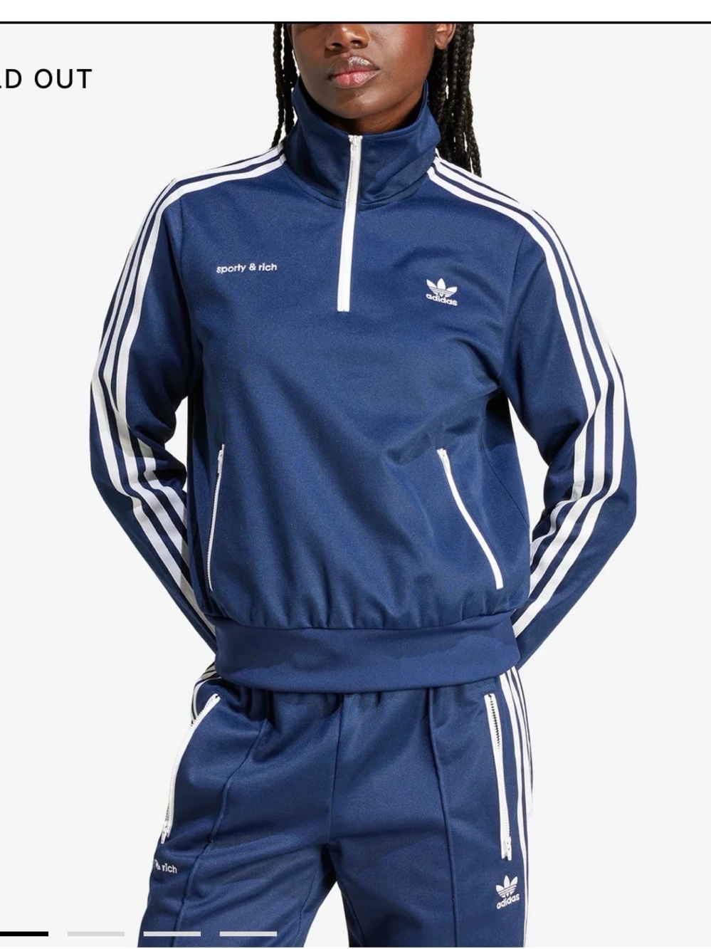 Sporty & Rich x Adidas Tracksuit.  Navy, XS/S.